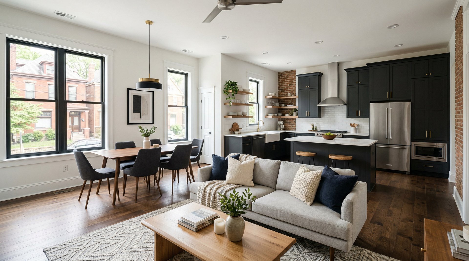 Beautiful open-concept residential renovation interior